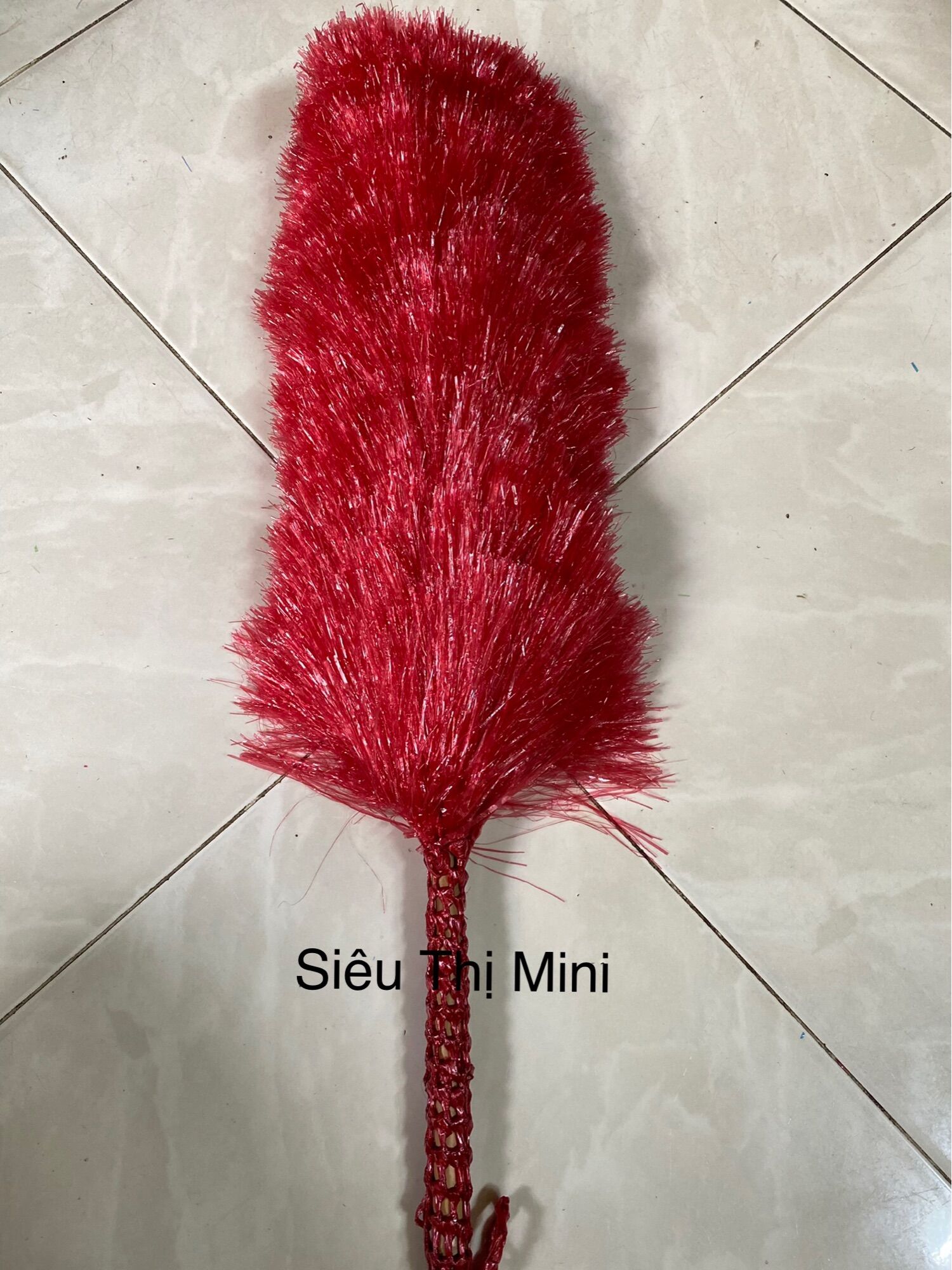 Chổi Cước Nilông Quét Bụi 1 Màu Đồng Dài 60cm - Loại Tốt, Cán Cước Móc Chắc Chắn