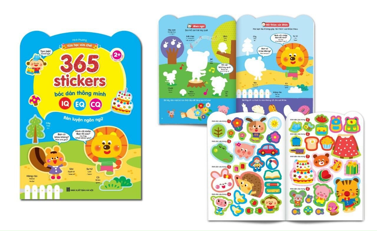 combo 6 tập 365 sticker bóc dán thông minh cho bé