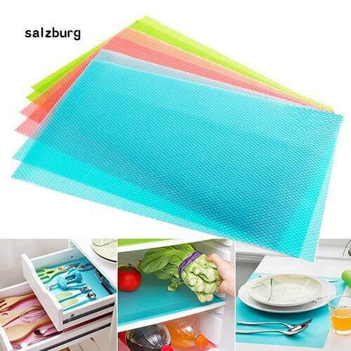 Set 4 miếng lót tủ lạnh kháng khuẩn giữ vệ sinh tiện dụng Blue