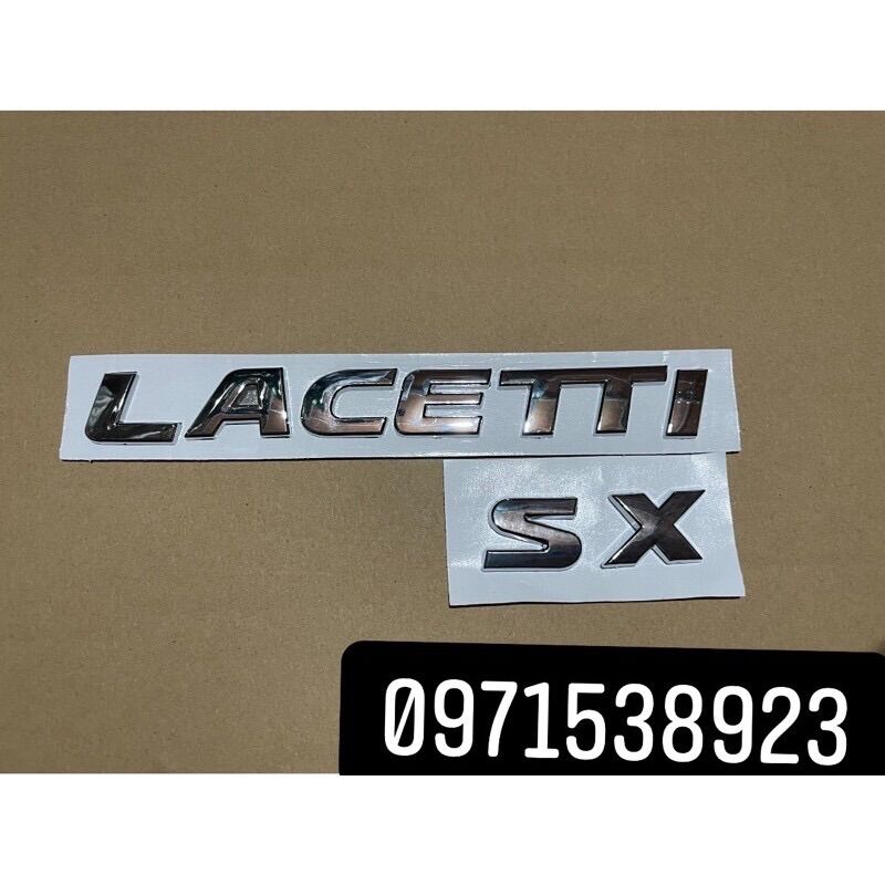 logo chữ LACETTI SX dán đuôi xe
