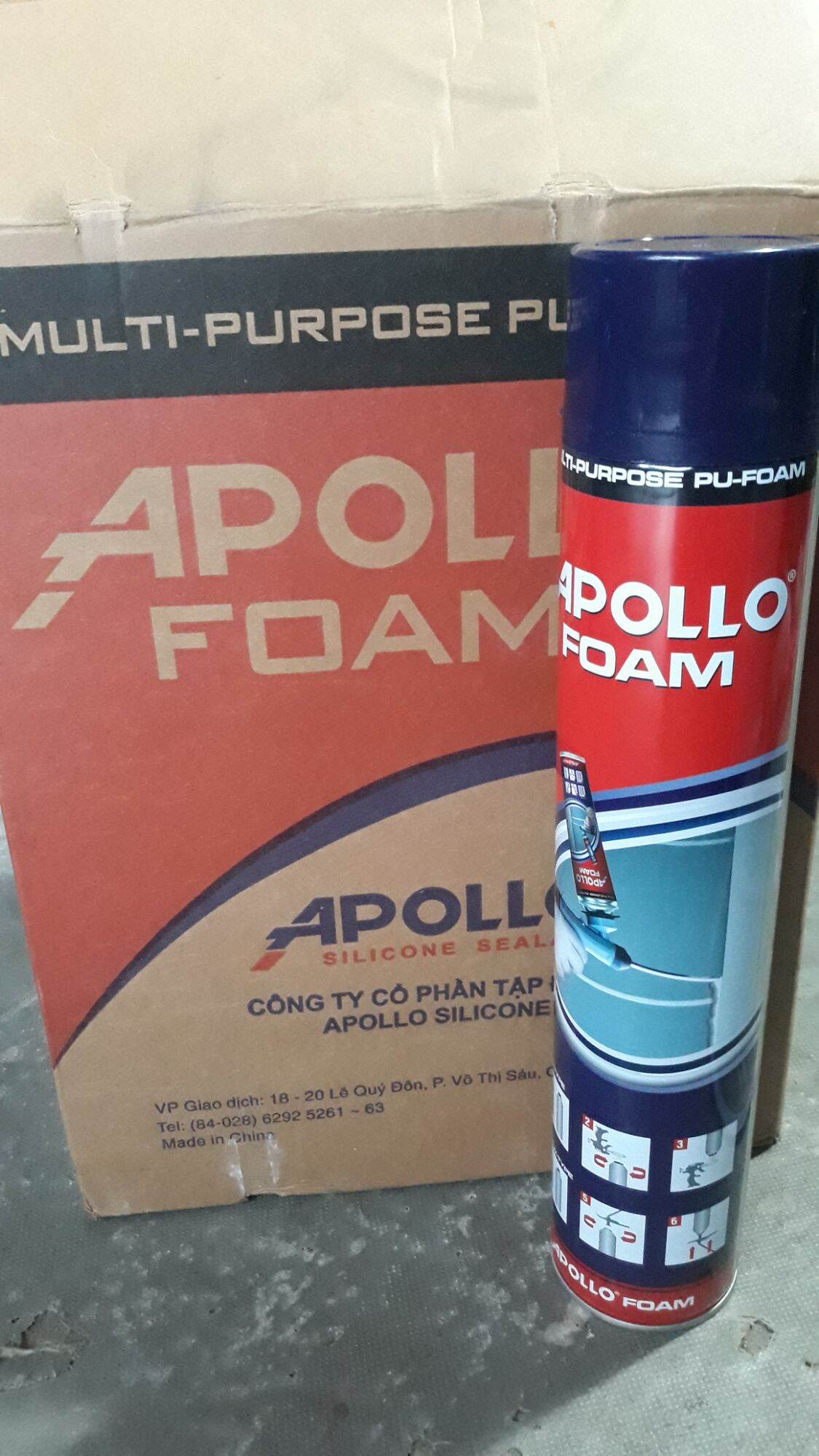 [HCM] Keo foam,  keo bọt nở Apollo chất lượng tốt có vòi phun không cần súng