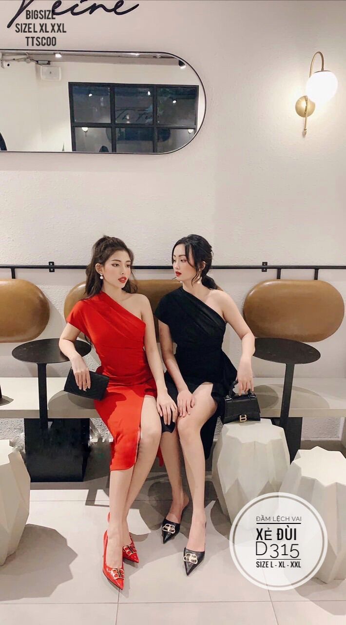 Bigsize 60- 90kg ĐẦM LỆCH VAI XẺ ĐÙI