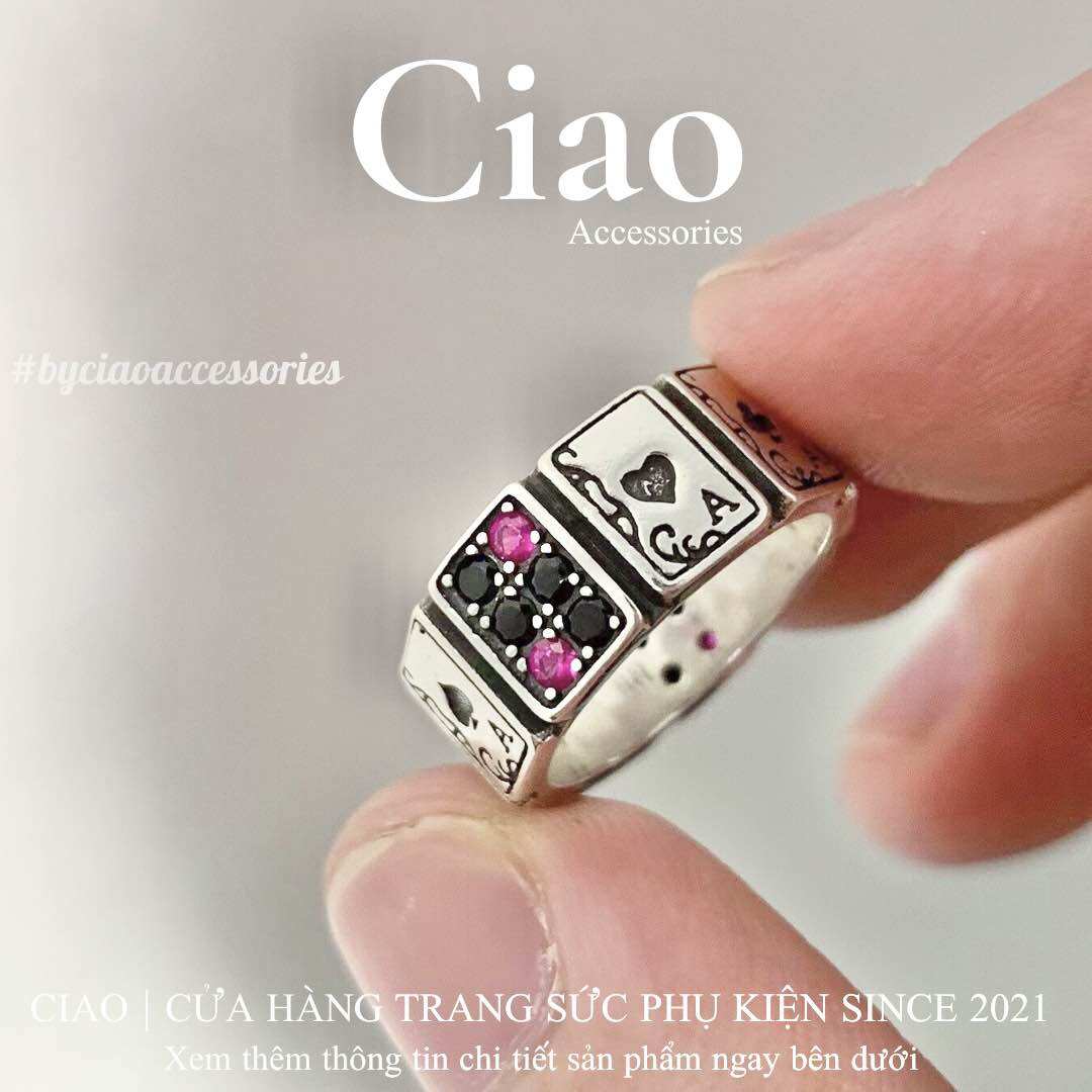 Nhẫn mạ bạc S925 thiết kế tinh tế style chrome mã 101 Ciao accessories