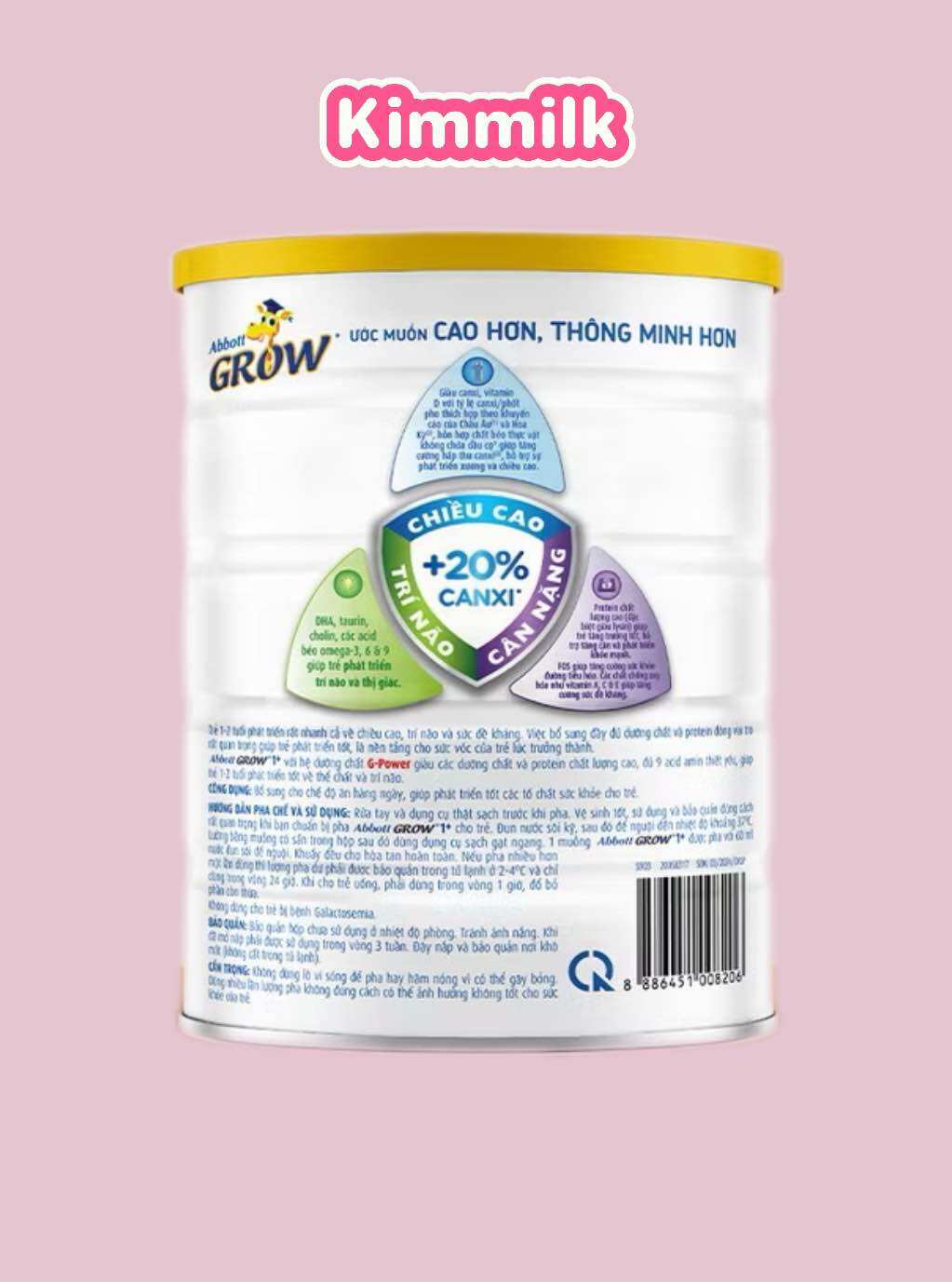 Sữa Bột Abbott Grow 1+ 850g ( Abbott Grow 3 cũ )