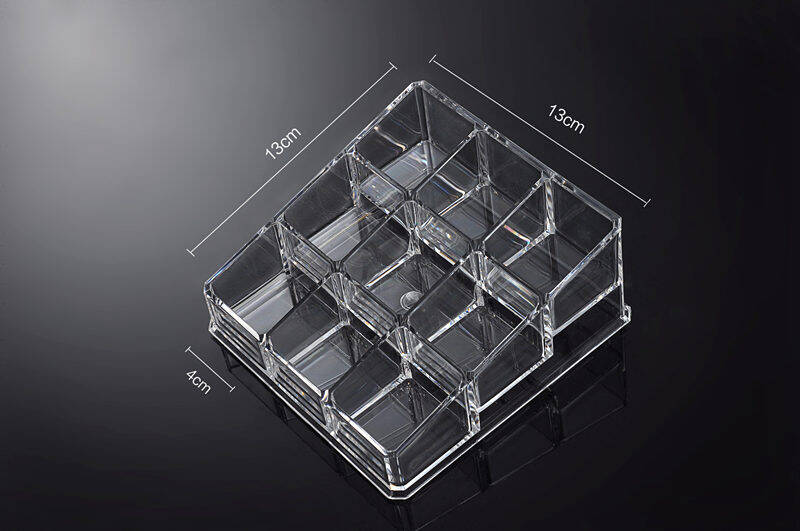 Kệ son môi để bàn acrylic trong suốt giá son môi 36 ô hộp đựng son môi trưng bày son bóng hộp son môi kẻ ô to