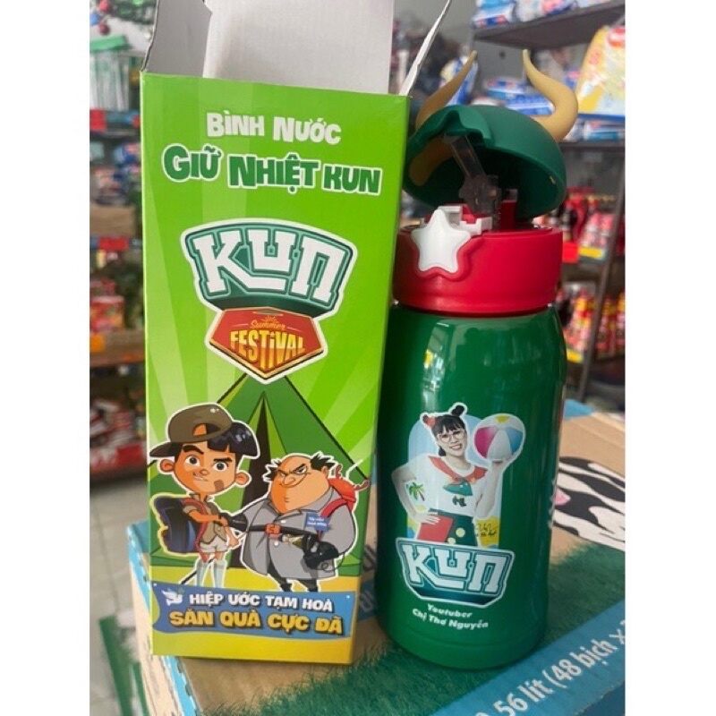 Bình giữ nhiệt cao cấp logo sữa Kun