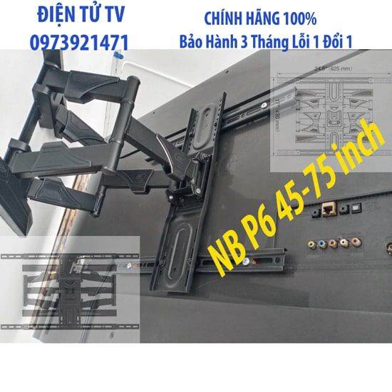 Giá Treo Tivi  Cánh Tay NB P6 45 - 75 Inch - Xoay Trái Phải Nhiều Góc Độ hàng nhập khẩu chính hãng giá rẻ