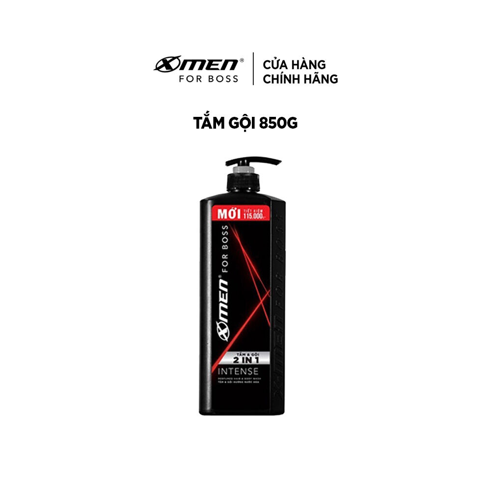 Tắm gội X-Men for Boss Intense 2in1 hương nước hoa Châu Âu 850g