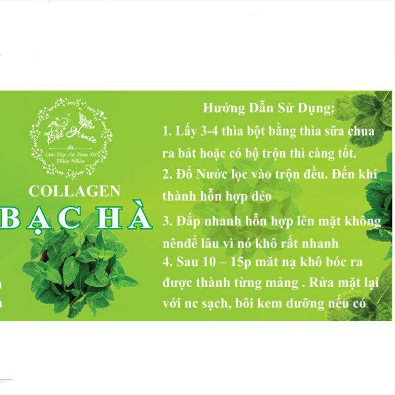 [HCM](BỘTHOUSE) MASK DẺO COLLAGEN BẠC HÀ HANDMADE  DƯỠNG DA GIẢM MỤN