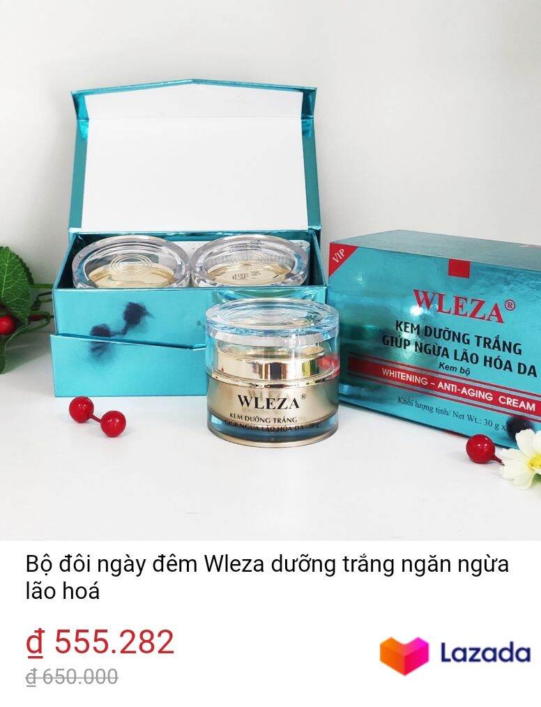 Kem Wleza Dưỡng Trắng Chống Lão Hóa Da Ngày Và Đêm Vip 30G