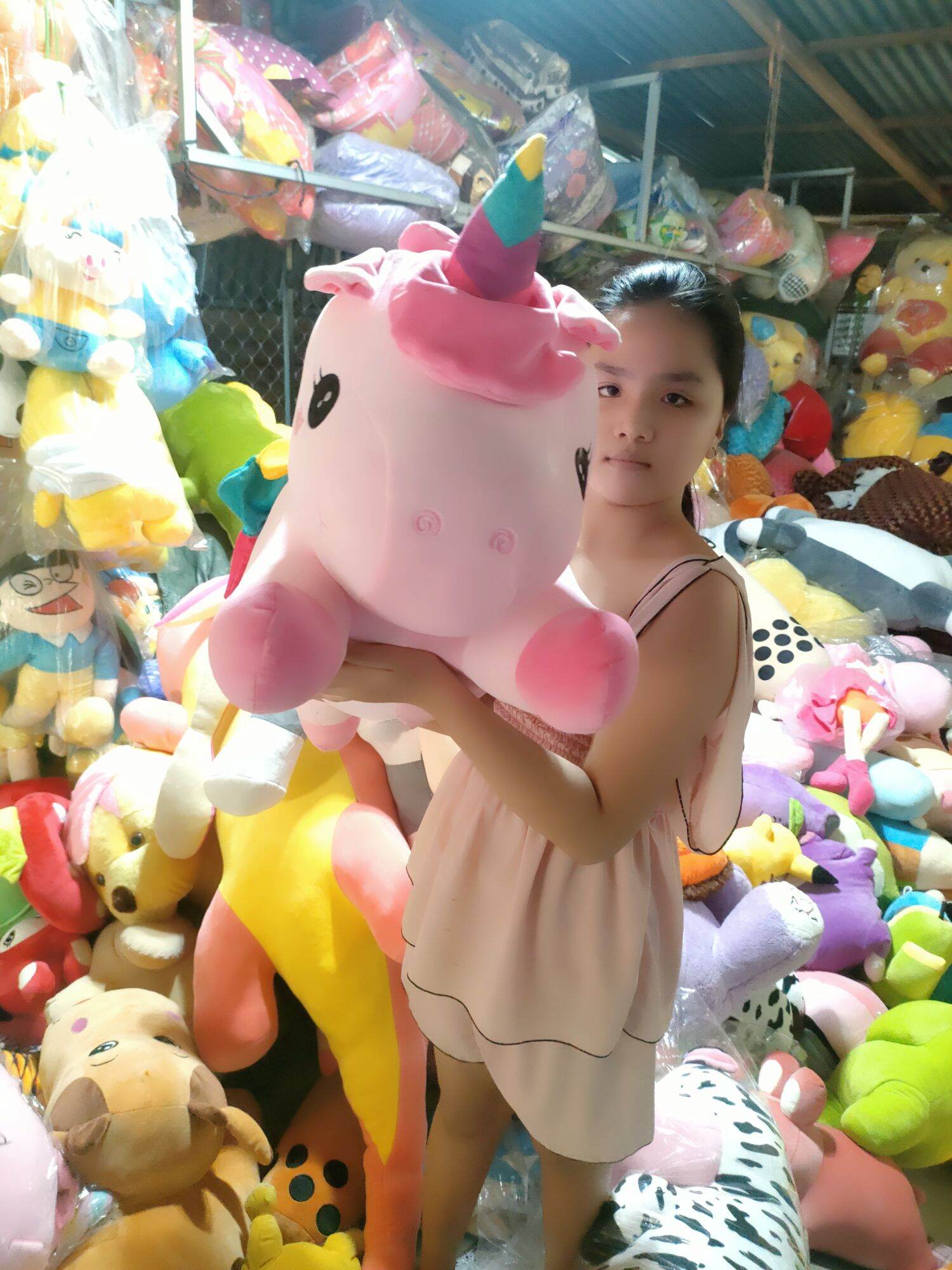Gấu bông ngựa pony kì lân dài 1m