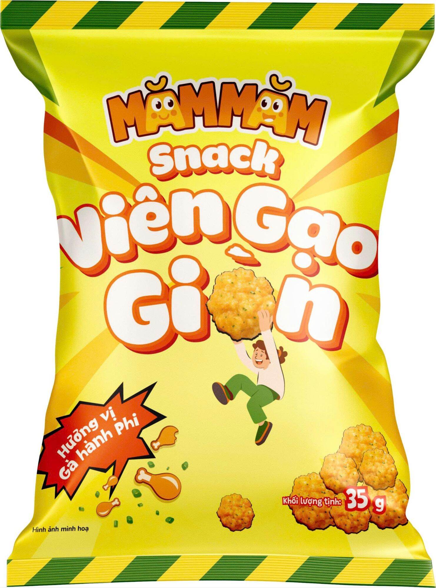 ComBo 60 gói Snack Viên Gạo Giòn Măm Măm 15g