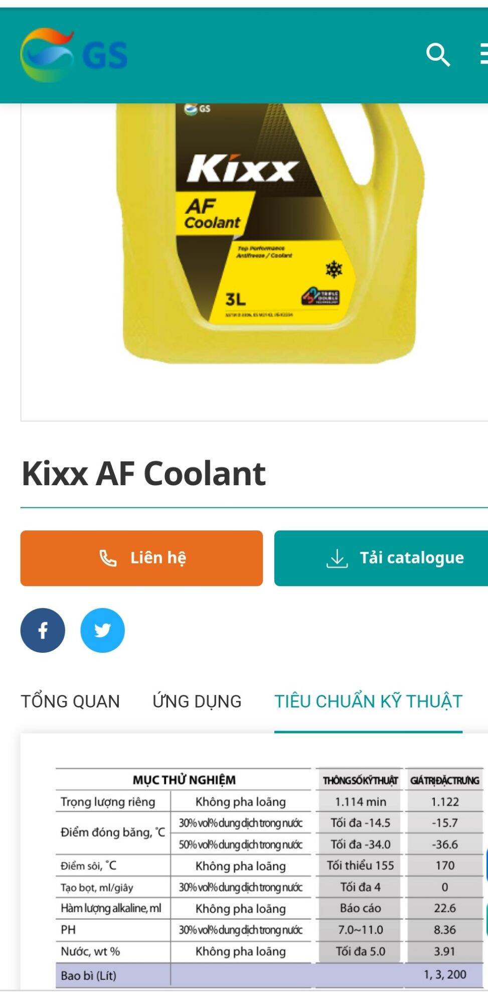 Nước làm mát Kixx AF Coolant 3L
