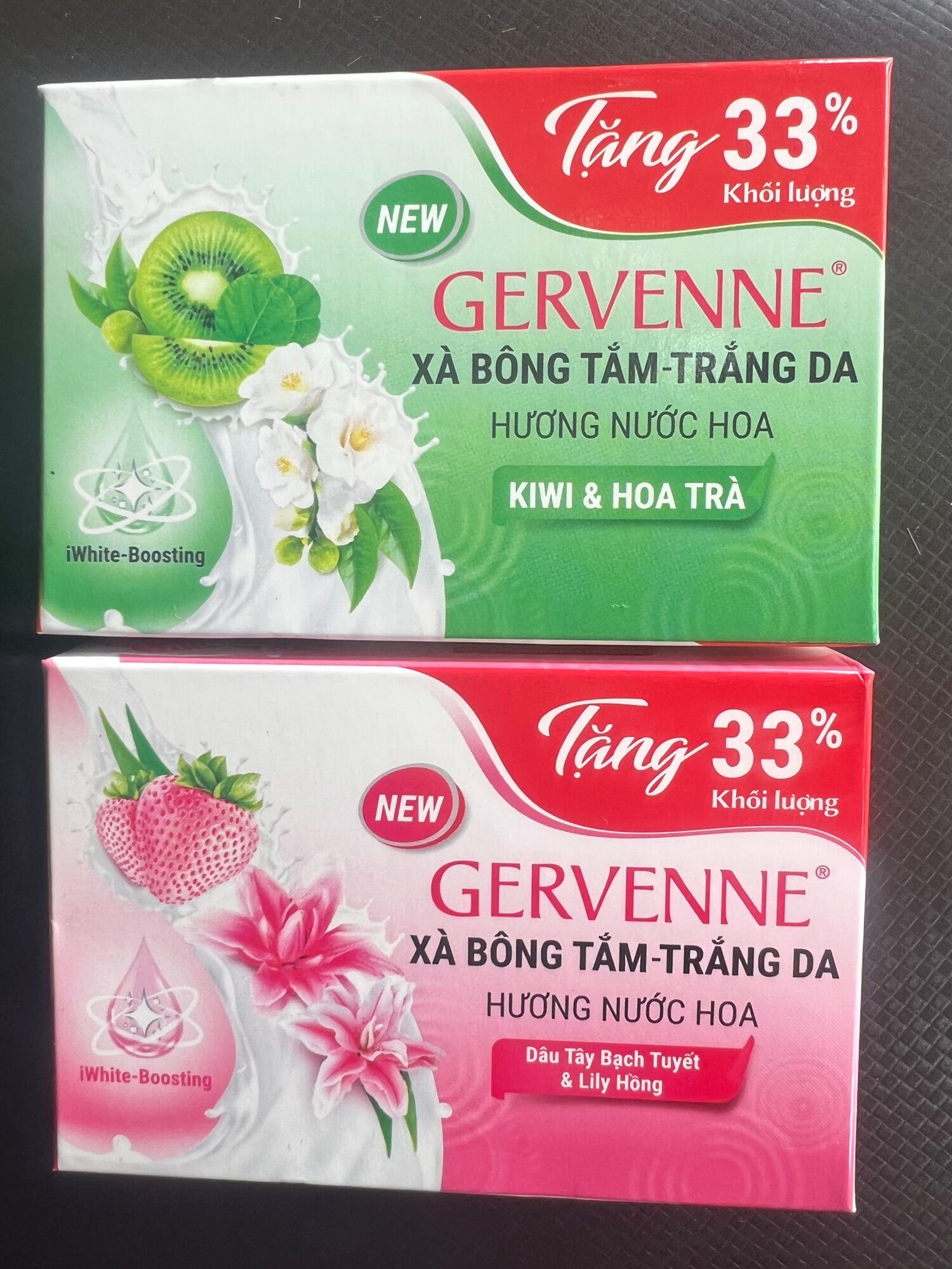 [HCM]Gervenne - Xà bông tắm trắng da  gervenne 90g tặng dung tích 33% lên 120g