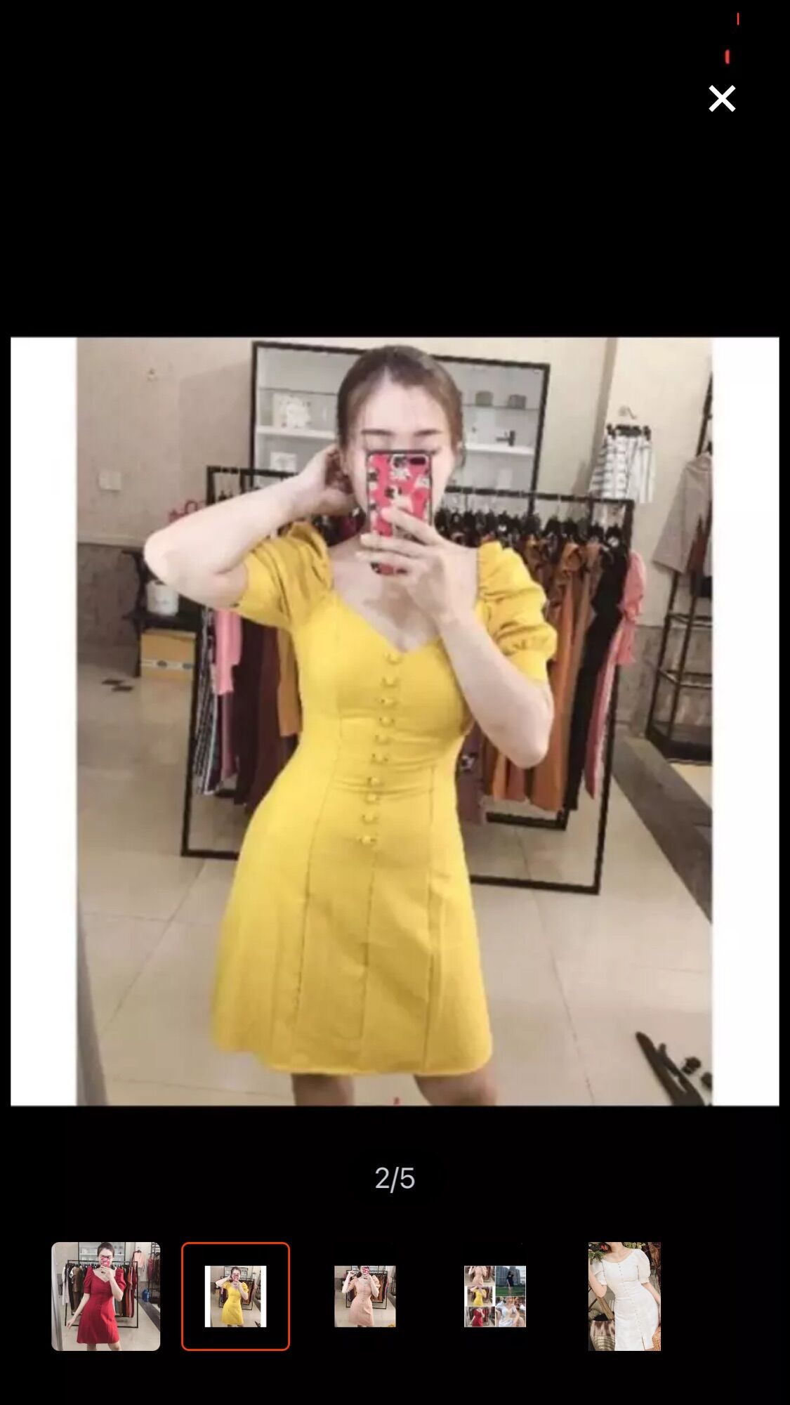 Đầm chữ A tay nhún