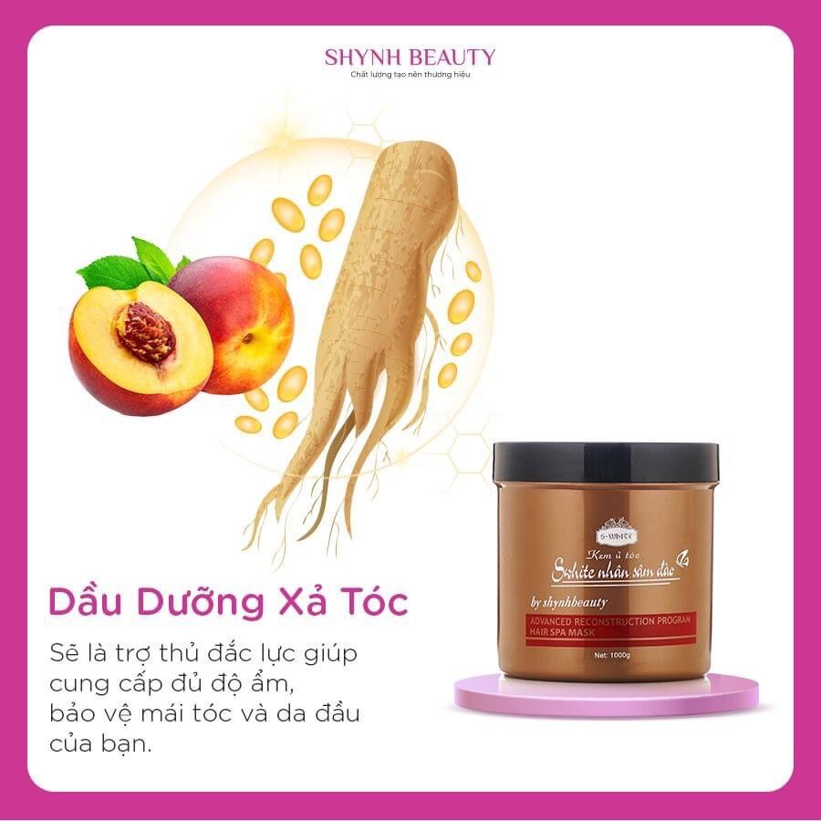 Combo dầu gội & ủ tóc nhân sâm đào Swhite mới
