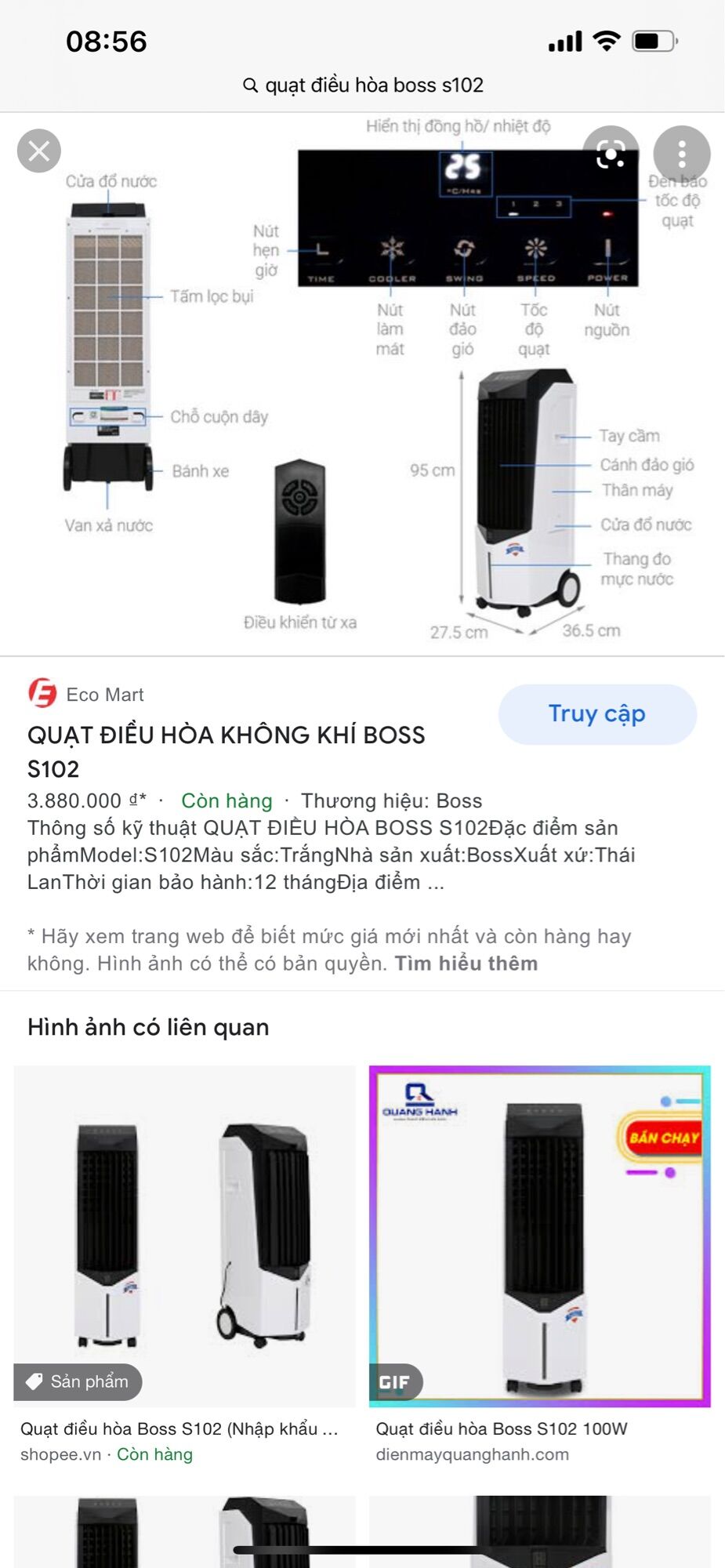 Điều khiển quạt boss đen