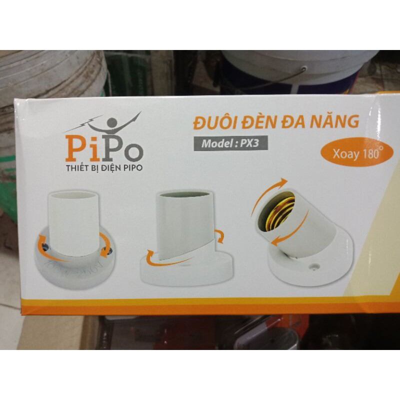 [HCM]Đuôi đèn xoáy bắt tường đa năng PiPo (xoay 180 độ)