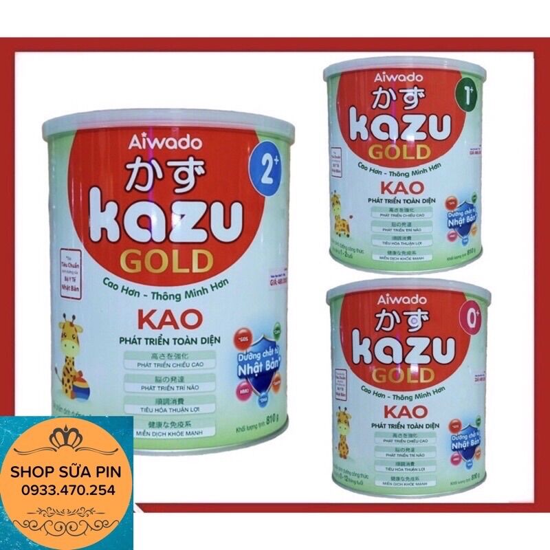 Sữa bột kazu kao gold 1+, 2+. 810g