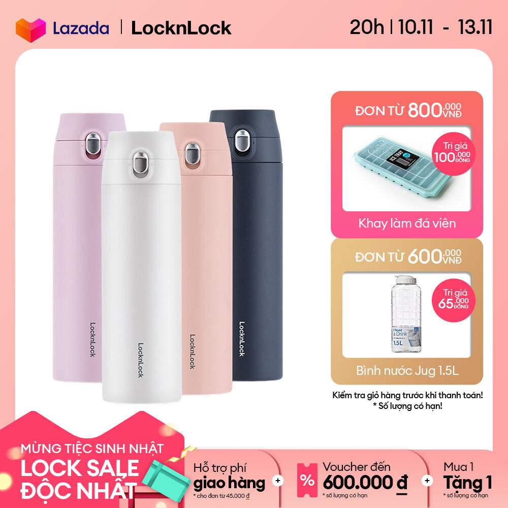 Bình Giữ Nhiệt Lock&Lock Feather Light 500ml LHC3257 - Thép không gỉ SUS304 Mặt Gương Điện Phân Giữ Lạnh Giữ Nhiệt Tốt