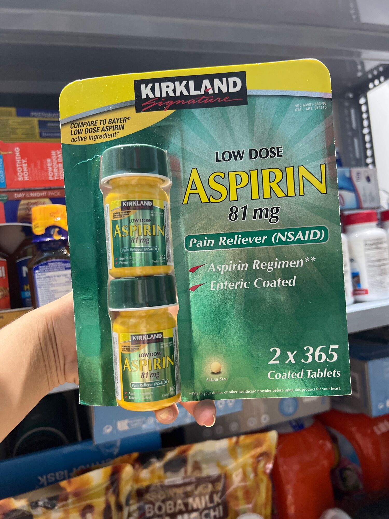 Áspirin Kirkland Signature 2x365v 81 mg Air Mỹ🇺🇸