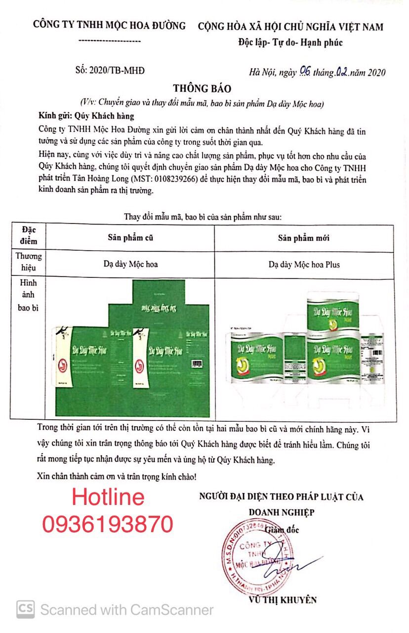 DẠ DÀY MỘC HOA PLUS
