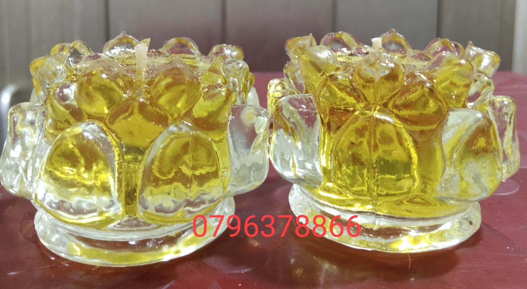 Hộp 12 ly đèn cầy thuỷ tinh hoa sen nở