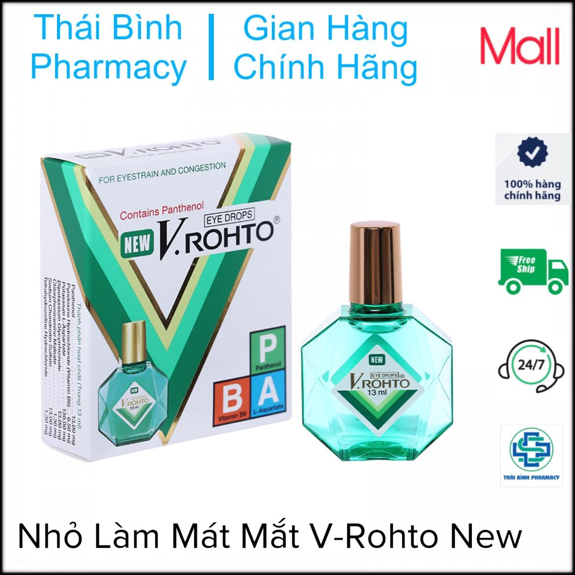 Nhỏ mắt v rohto đủ loại chai 15ml