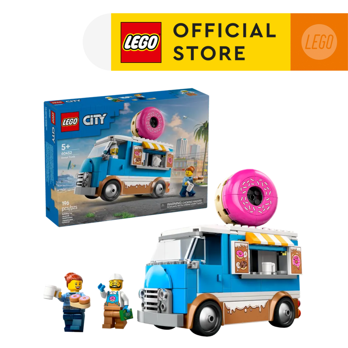 LEGO CITY 60452 Đồ Chơi Lắp Ráp Xe Bánh Donut Di Động(196 chi tiết)