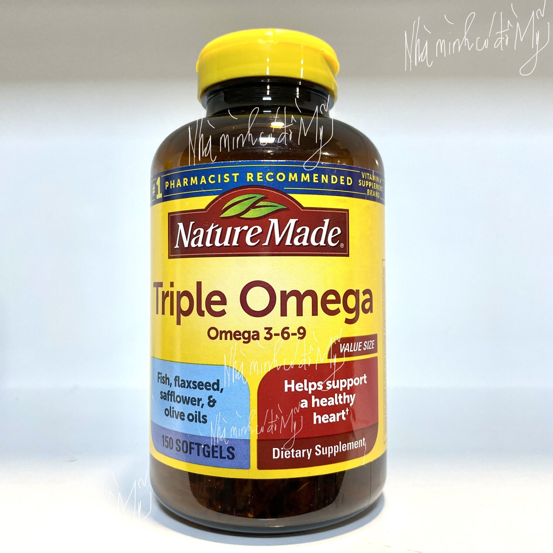 Viên uống Triple Omega 369 Nature Made 150 softgels của Mỹ tốt cho tim mạch