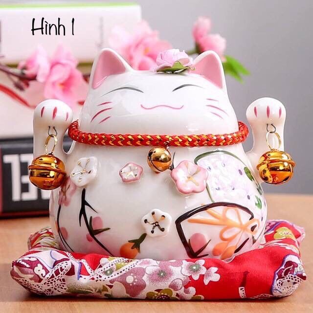 Mèo Thần Tài, Mèo May Mắn Maneki Neko cao 10 Cm