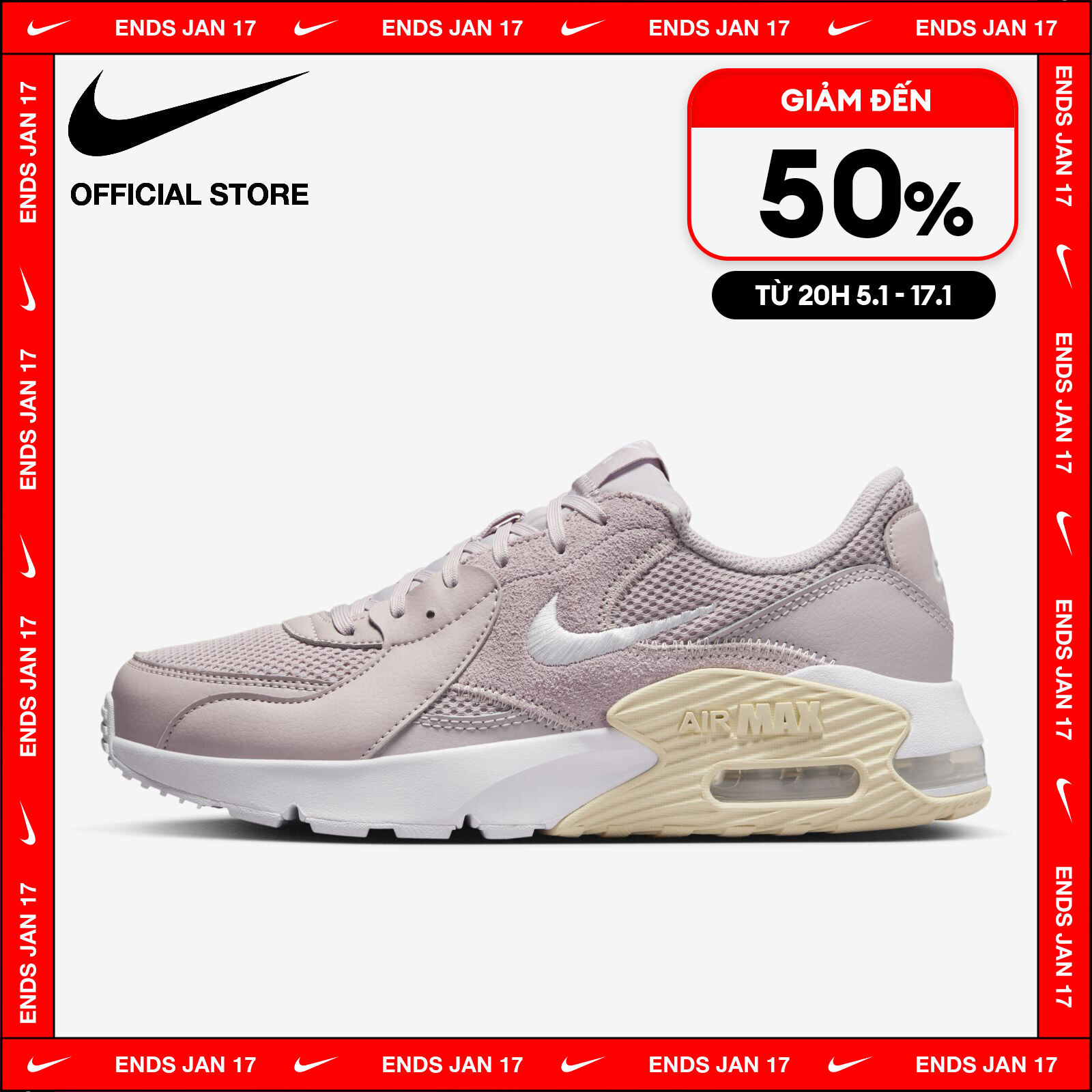 [TỪ 15-17.1 I VOUCHER 20%] Giày Thể Thao Nike Women's Air Max Excee Shoes - Platinum Violet