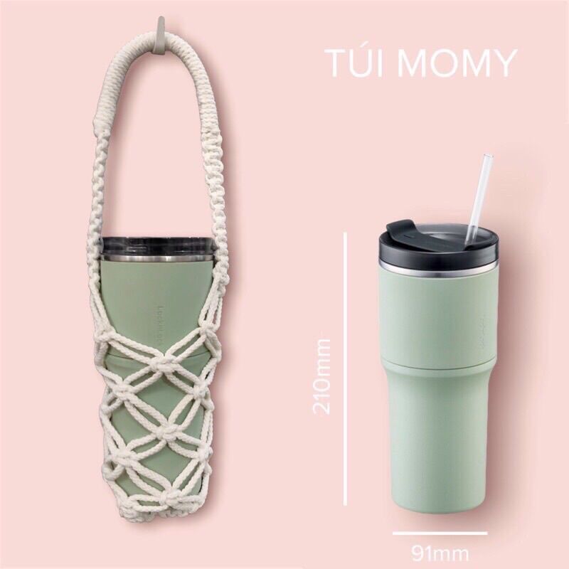 Dây treo bình nước, dây đựng bình nước mang đi thắt macrame