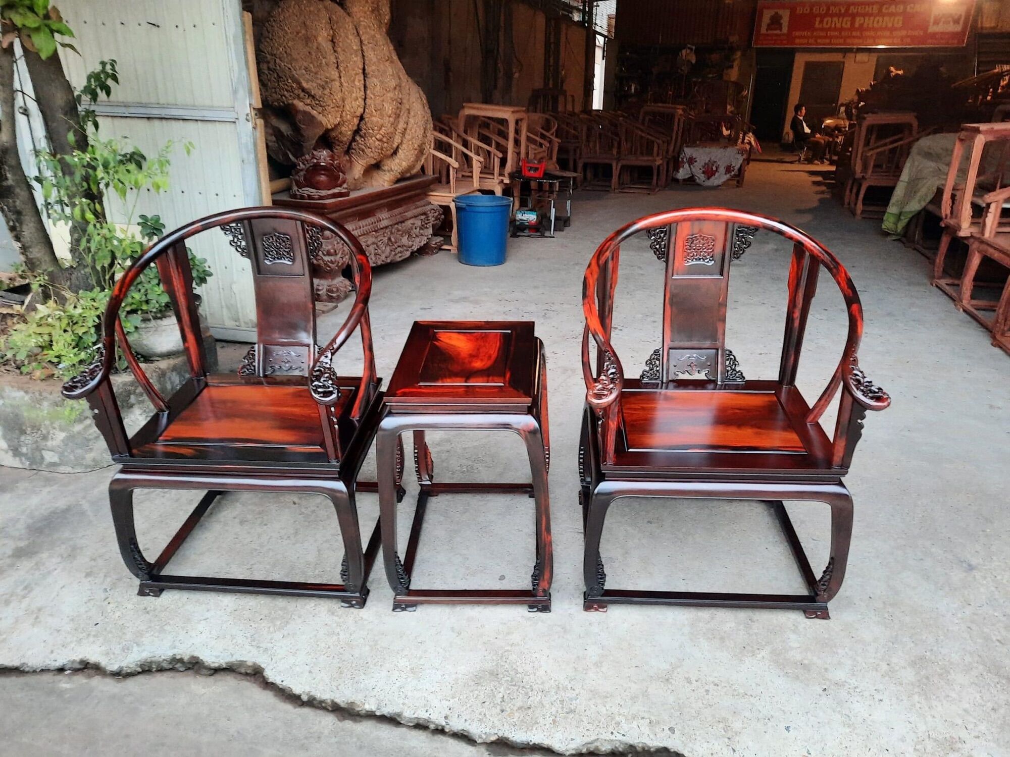 Ghế minh đế gỗ trắc 3 món