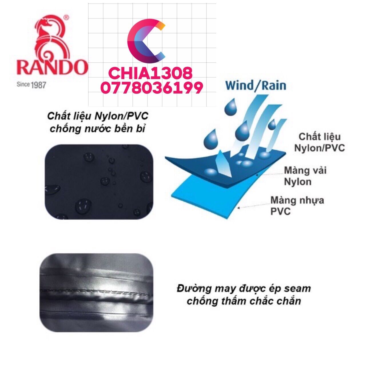 ÁO MƯA BỘ THỂ THAO CAO CẤP CỦA RANDO( sỉ ib)