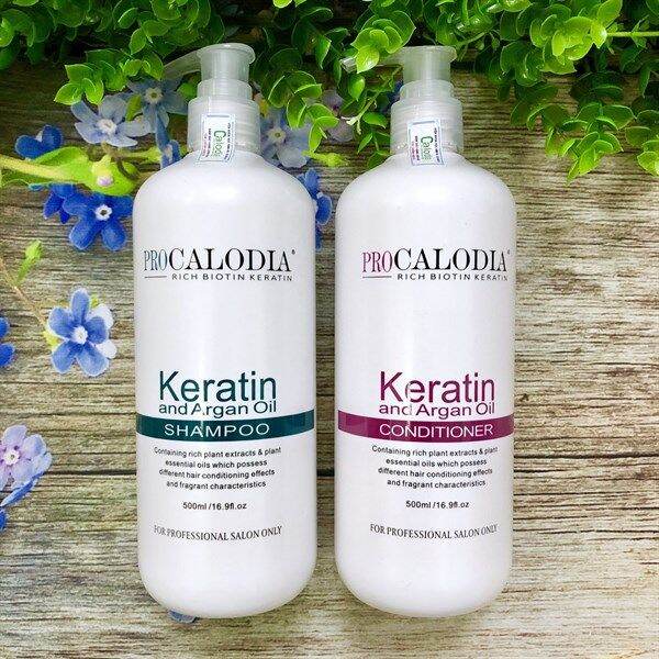 Pro Calodia Keratin Shampoo and Conditioner set super smooth for dry damaged hair 500ml - Pair