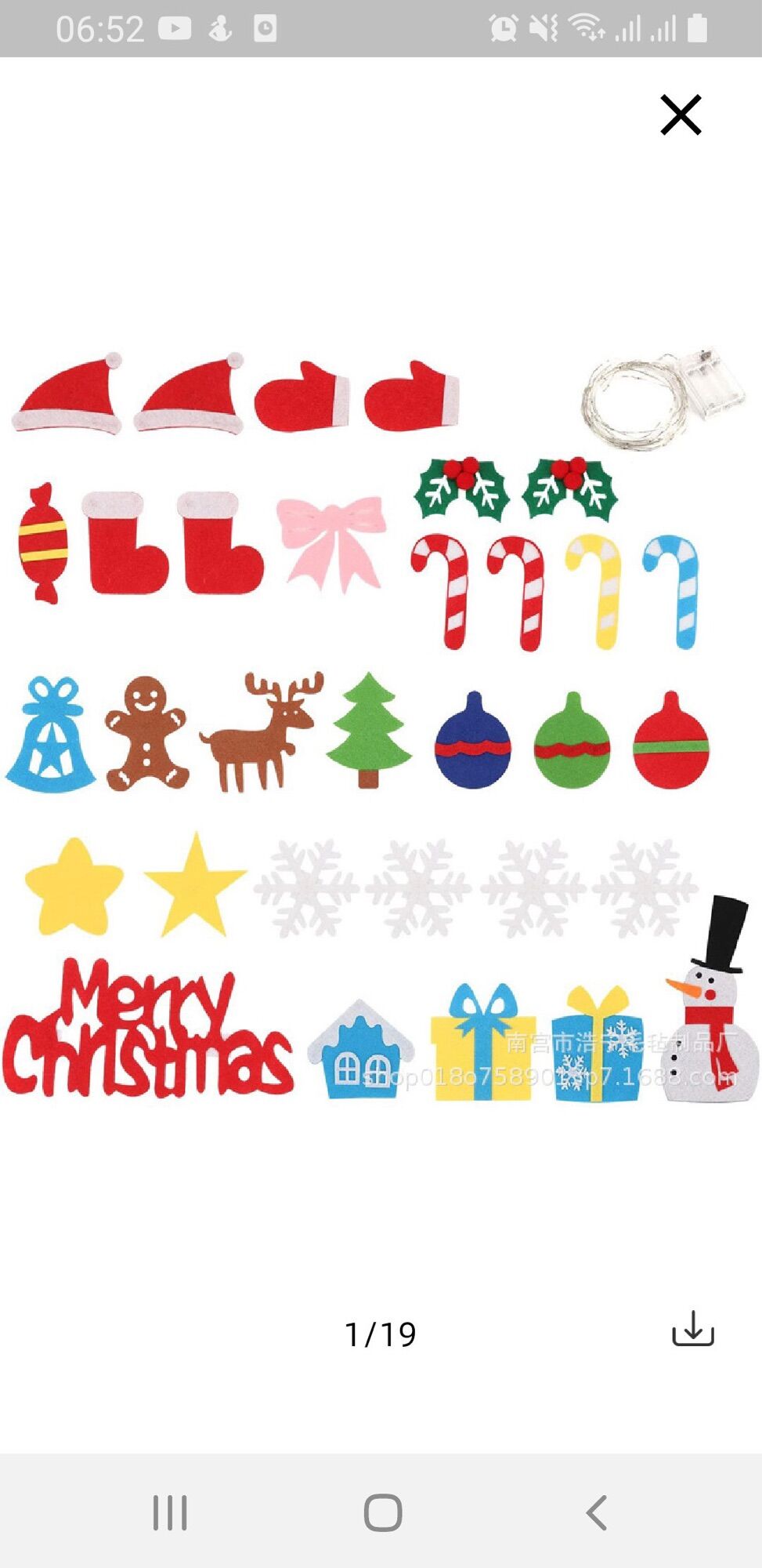 Cây thông noel dạ kèm đèn Led