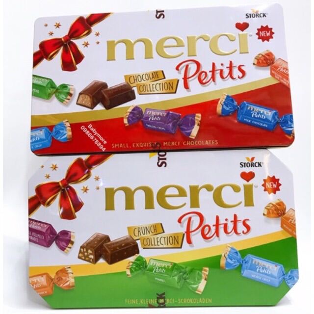 KẸO SOCOLA MERCI PETITS TỔNG HỢP HỘP THIẾC 375G