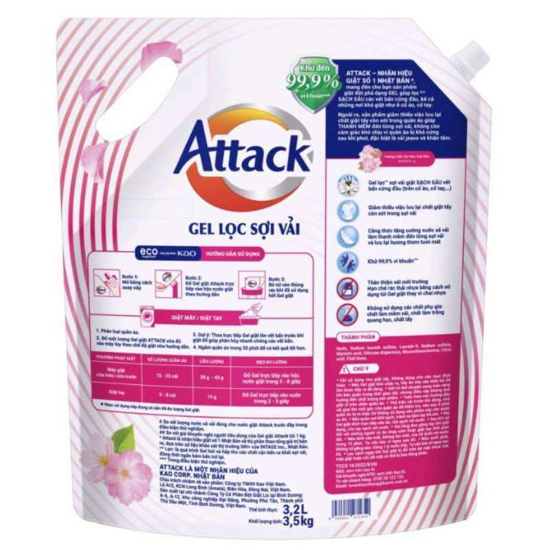 Nước giặt gel Attack hương hoa anh đào