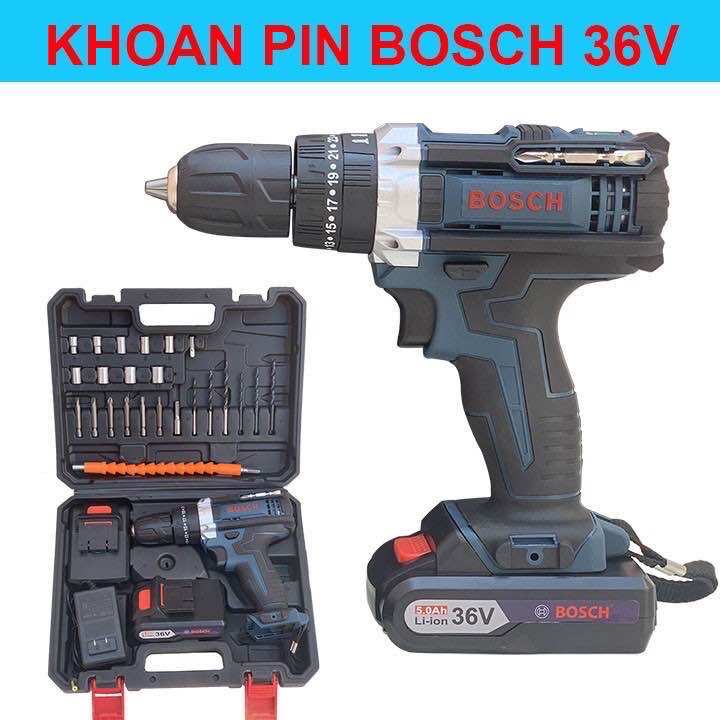 Bộ khoan pin Bosch tặng kèm phụ kiện - khoan 3 chức năng