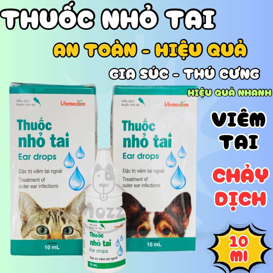Thuốc nhỏ tai chó mèo khi viêm tai Vemedim,Bio 10ml