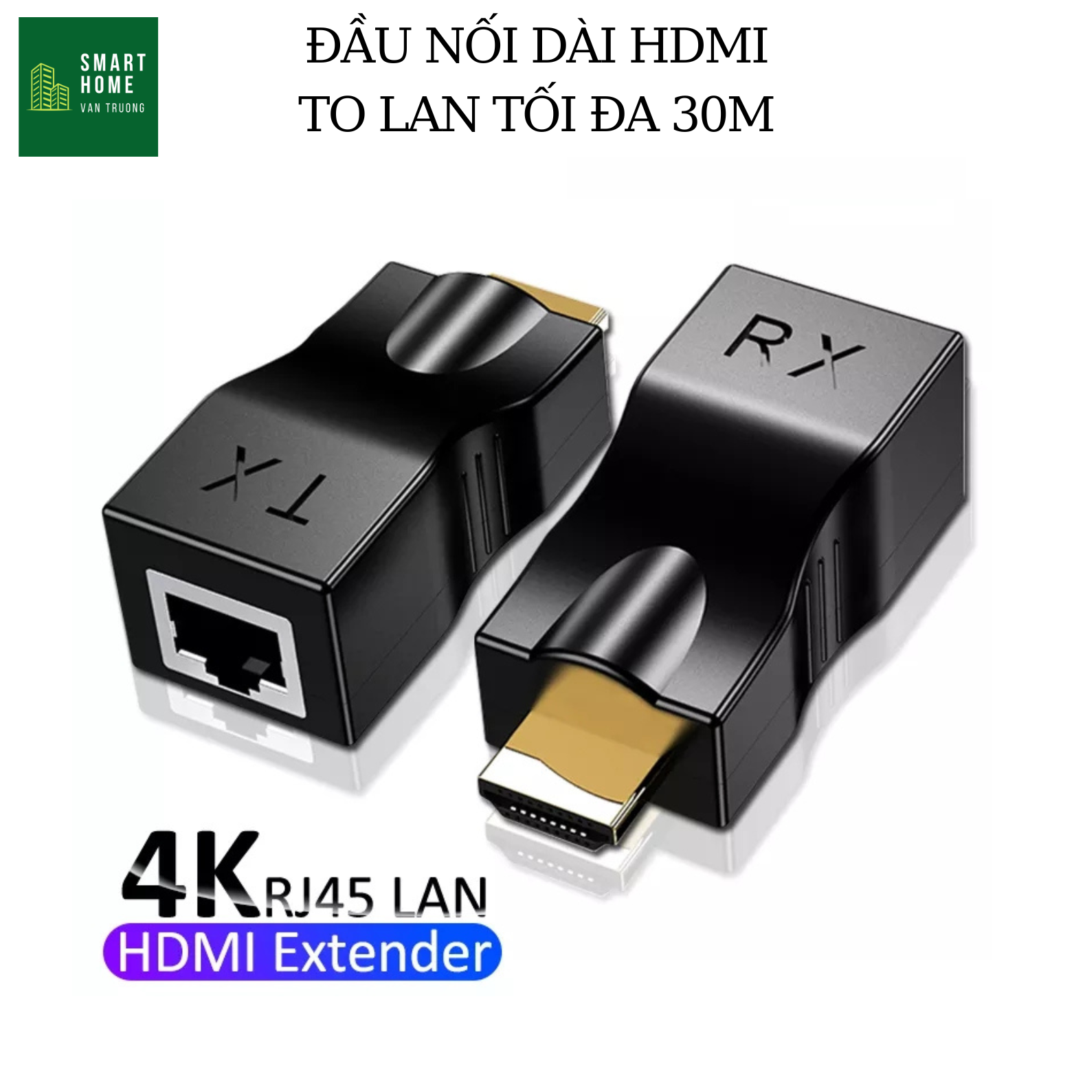 Set of 2 connector long tx rx hdmi 1080p to rj45 cat 5e / 6 network lan ethernet hdtv