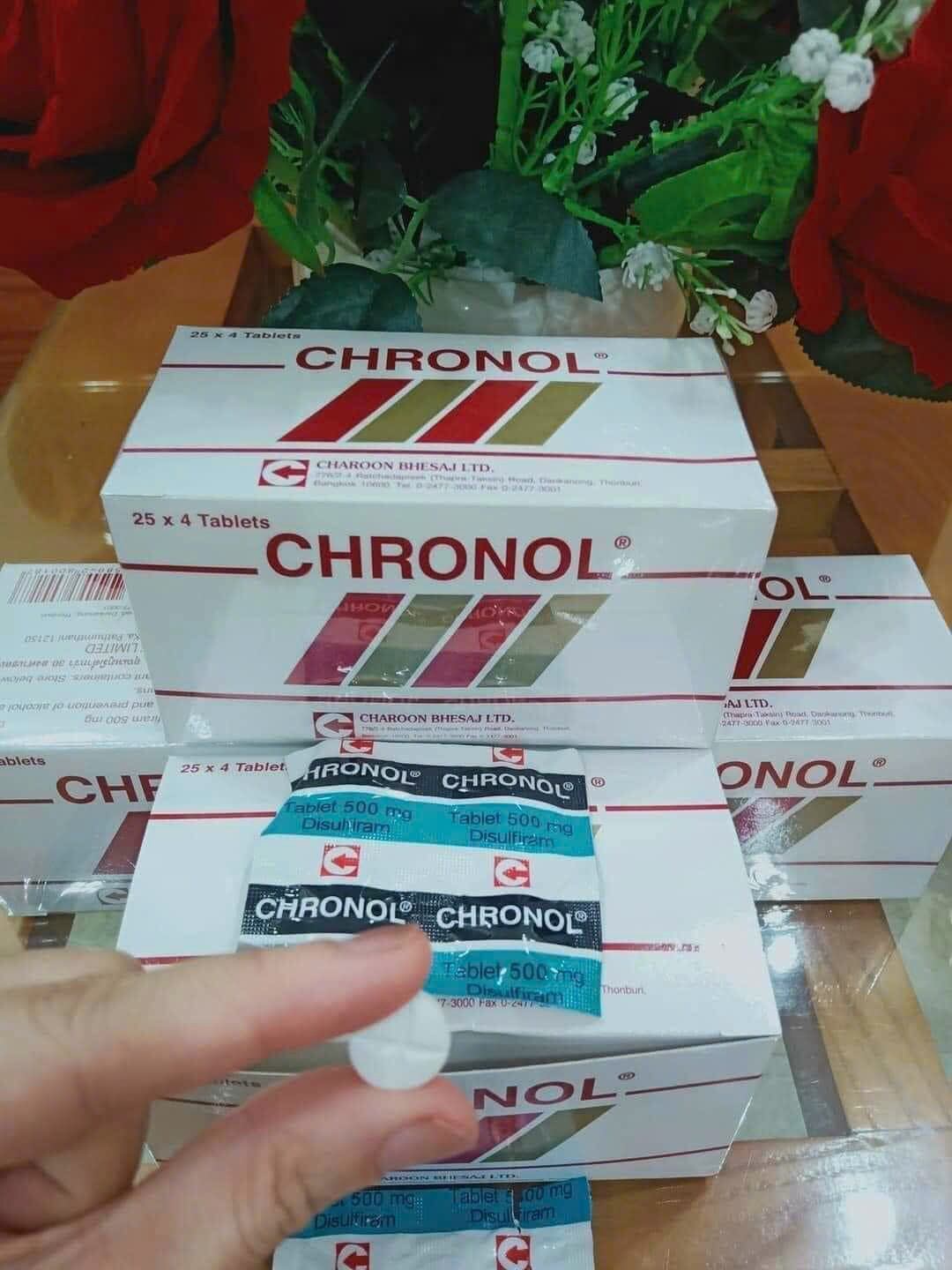 Cai rượu Chronol Thái Lan. Hộp 100v