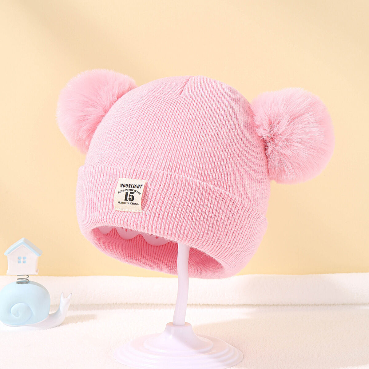 Mùa thu mùa đông bé ấm dệt kim mũ với pom trẻ em đan beanie hat màu rắn trẻ em hat cho bé trai cô gái phụ kiện