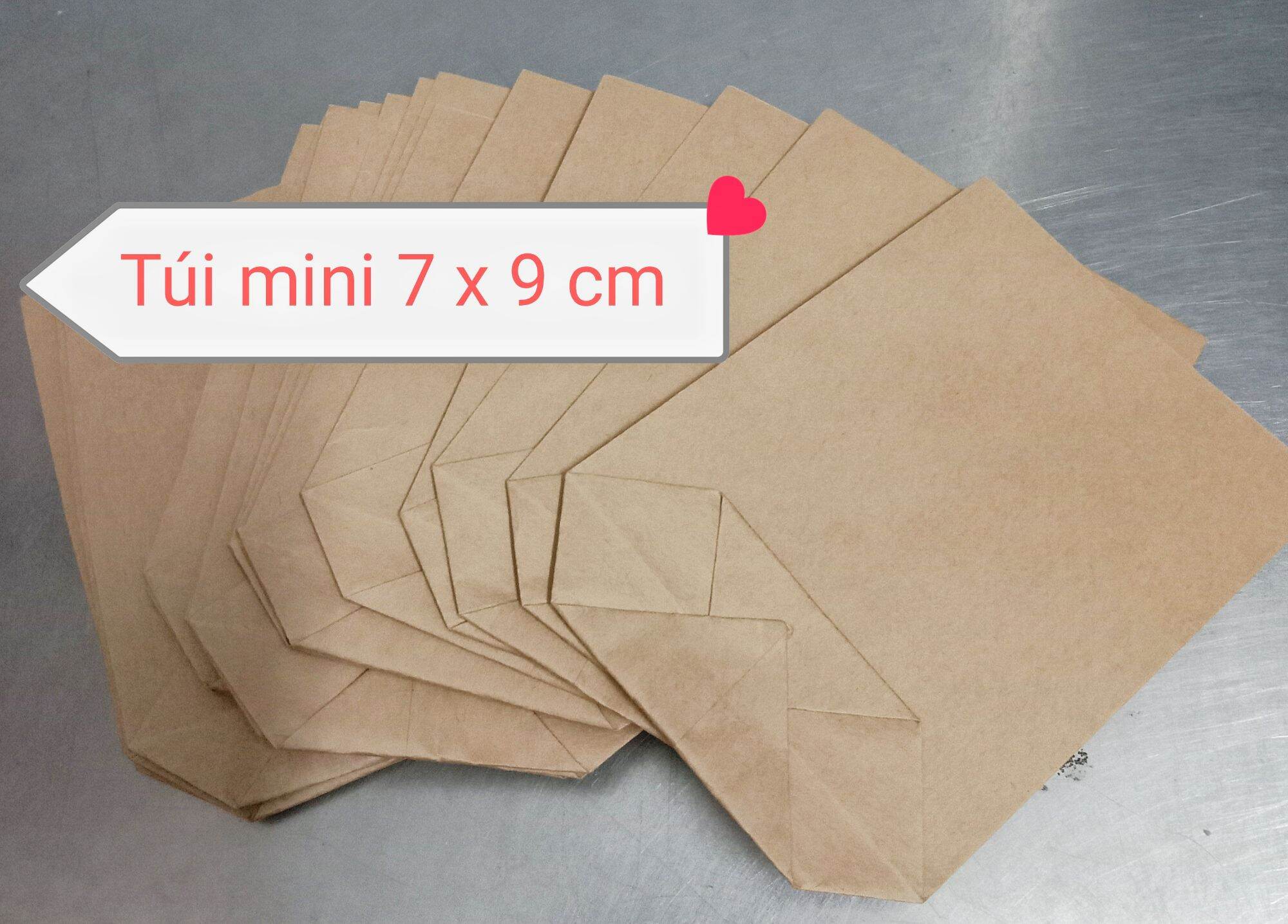 Combo 100 túi mini kraft nhật 7 x 9 cm