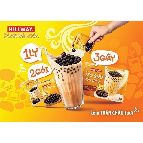 Hộp Trà Sữa Trân Châu Hillway 416g (8 Gói)