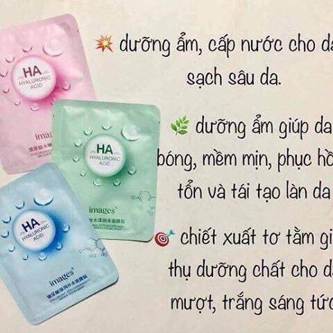 Combo 3 miếng mặt nạ ha - mặt nạ giấy dưỡng trắng da mụn cấp ẩm thải độc ha images - mặt nạ trắng da - mặt nạ cấp nước