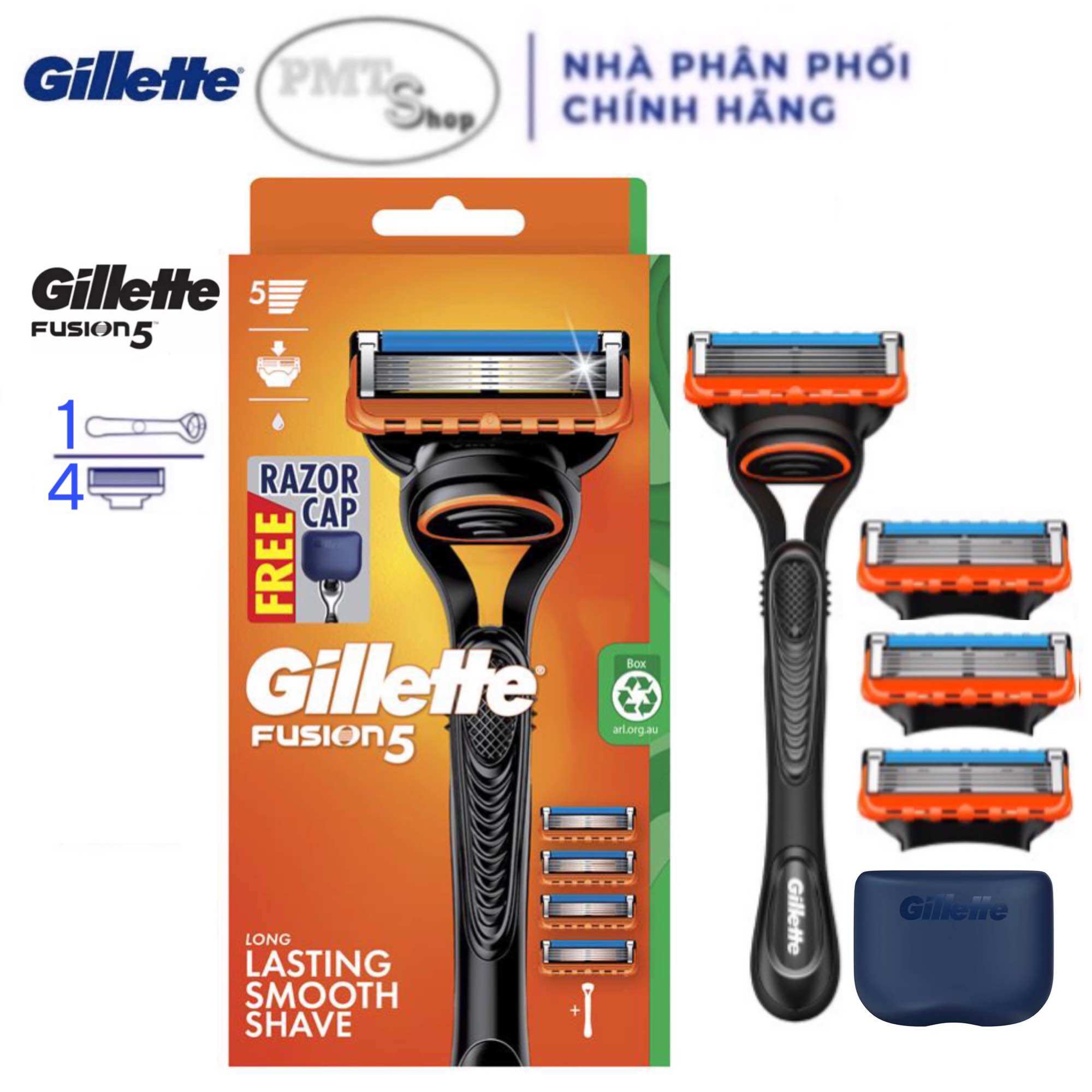 Dao cạo râu 5 lưỡi Gillette Fusion5 + 1 có thể thay lưỡi Fusion Razor