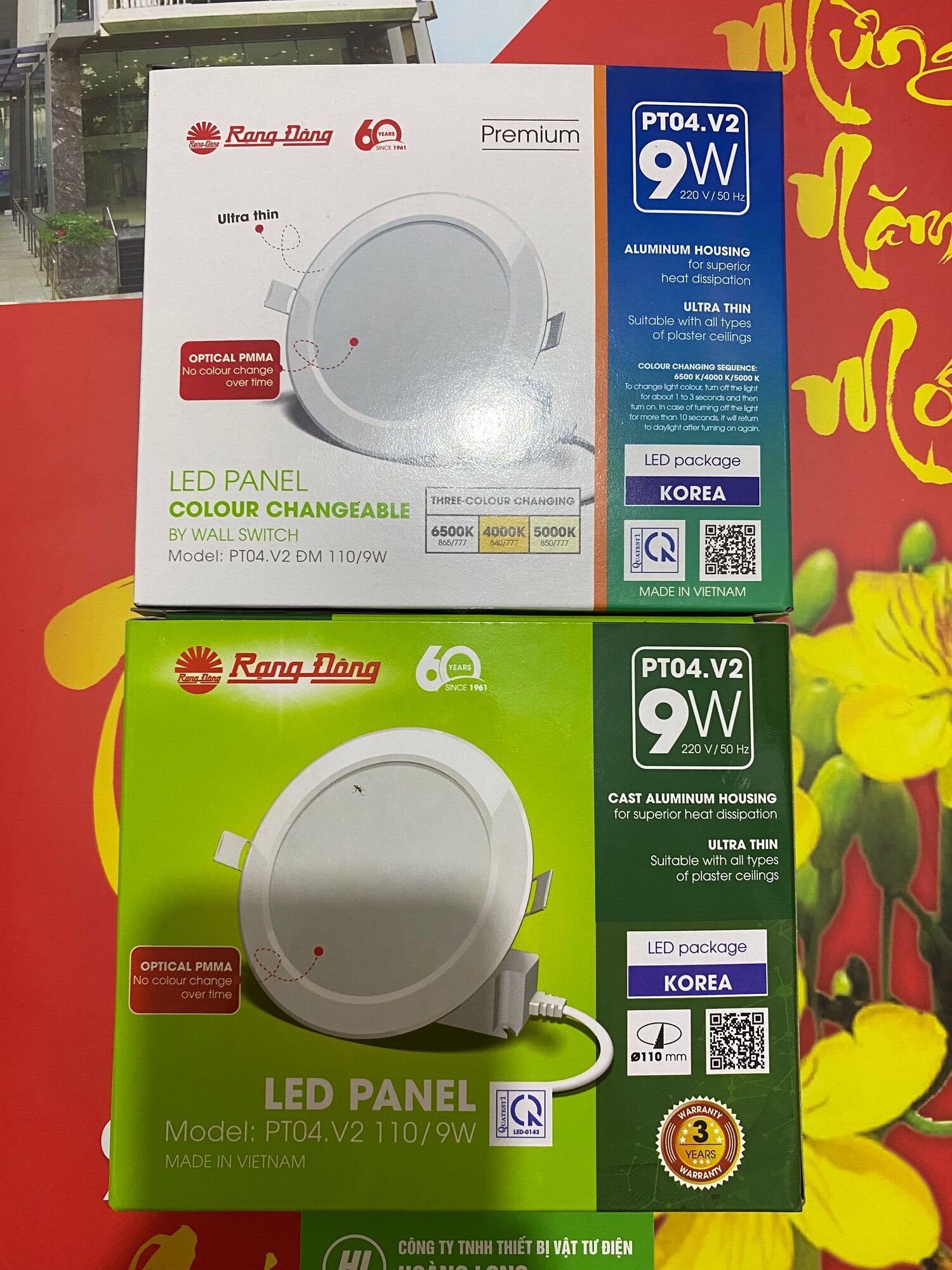 Đèn LED  Rạng Đông - Đèn PANEL tròn âm trần PT04, 9W KHOÉT LỖ 110mm