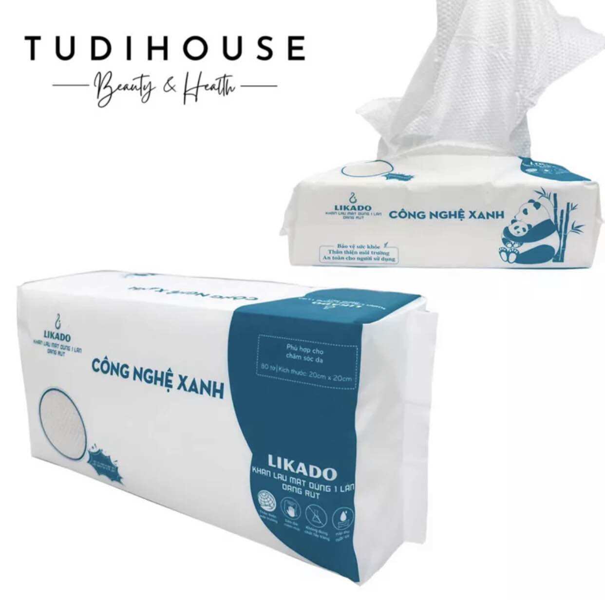 Khăn lau mặt dùng 1 lần likado - gói 80 miếng